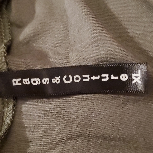 Rags & Couture Olive Green Women's Handkerchief Hem Dress - Size XL - Picture 7 of 8